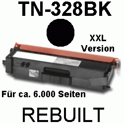 Toner-Patrone rebuilt Brother (TN-328BK) Black MFC-9460CDN/9465CDN/9970CDW, HL-4140CN/4150CDN/4570CDW/4570CDWT, DCP-9055CDN/9270CDN